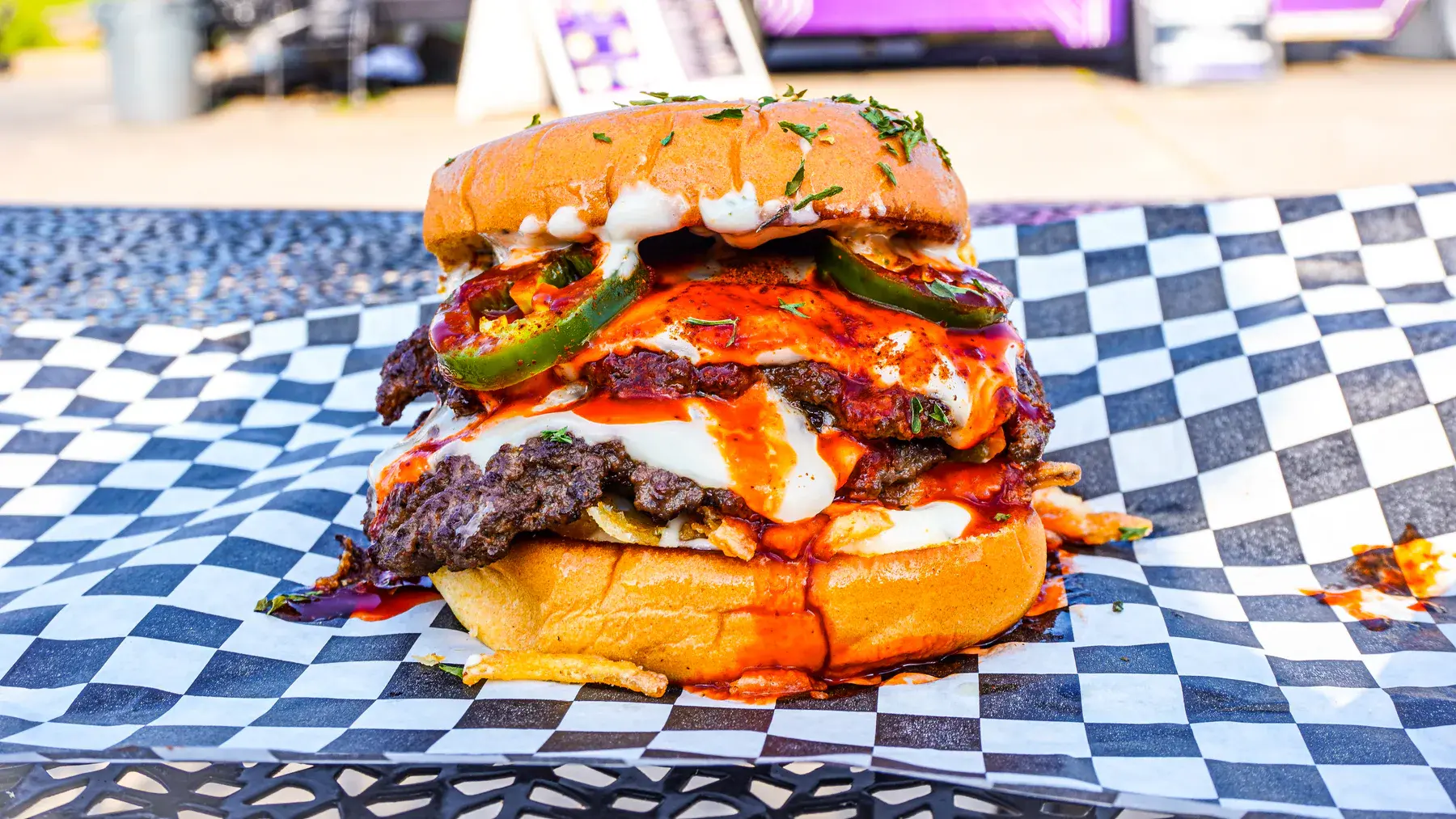 Fresh Crypto Burger served late at night in Sugar Land